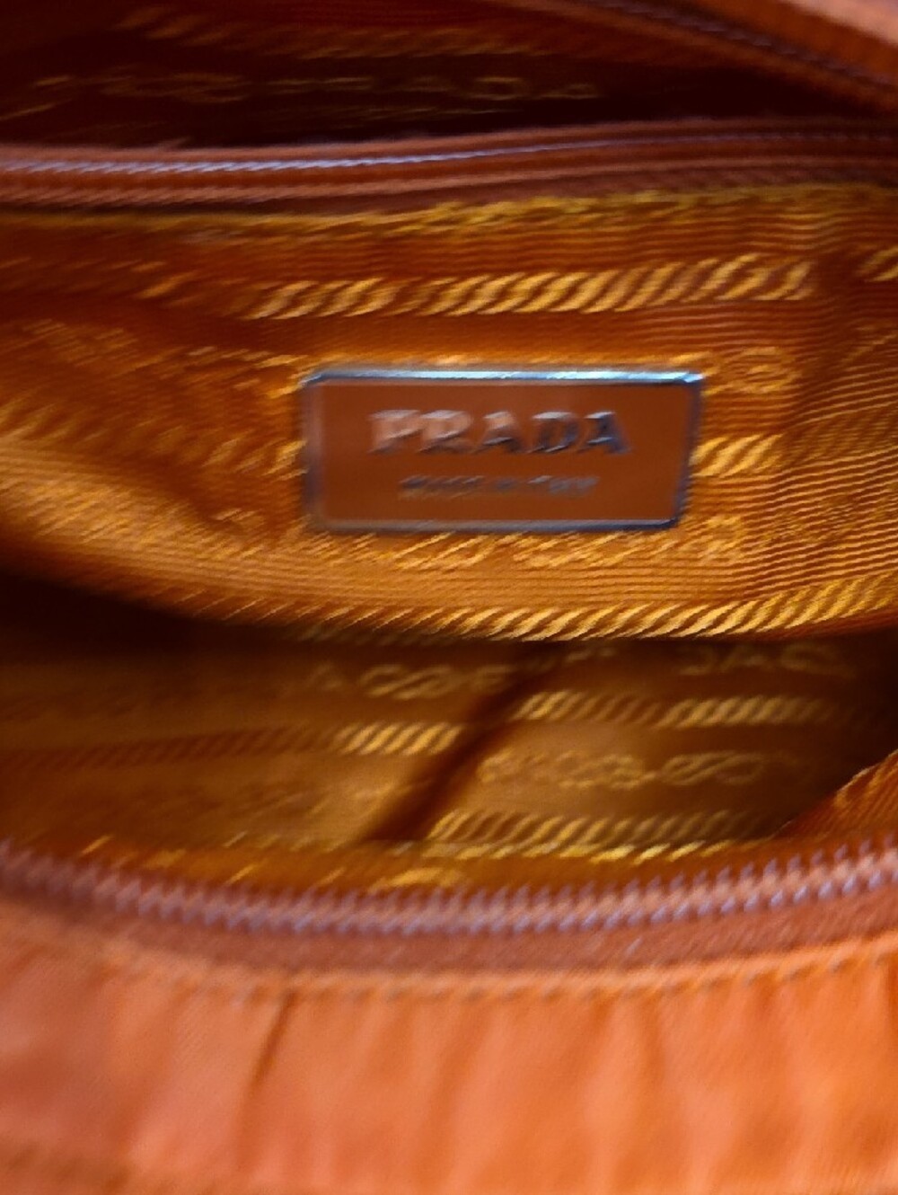 Prada Ruched Nylon Shoulder Bag in Papaya orange - Picture 4 of 12
